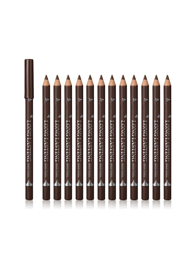 Mn - 12 Pieces Eyebrow Pencil Waterproof And Sweat Proof Multifunctional  Set 03 Brown - Image 1