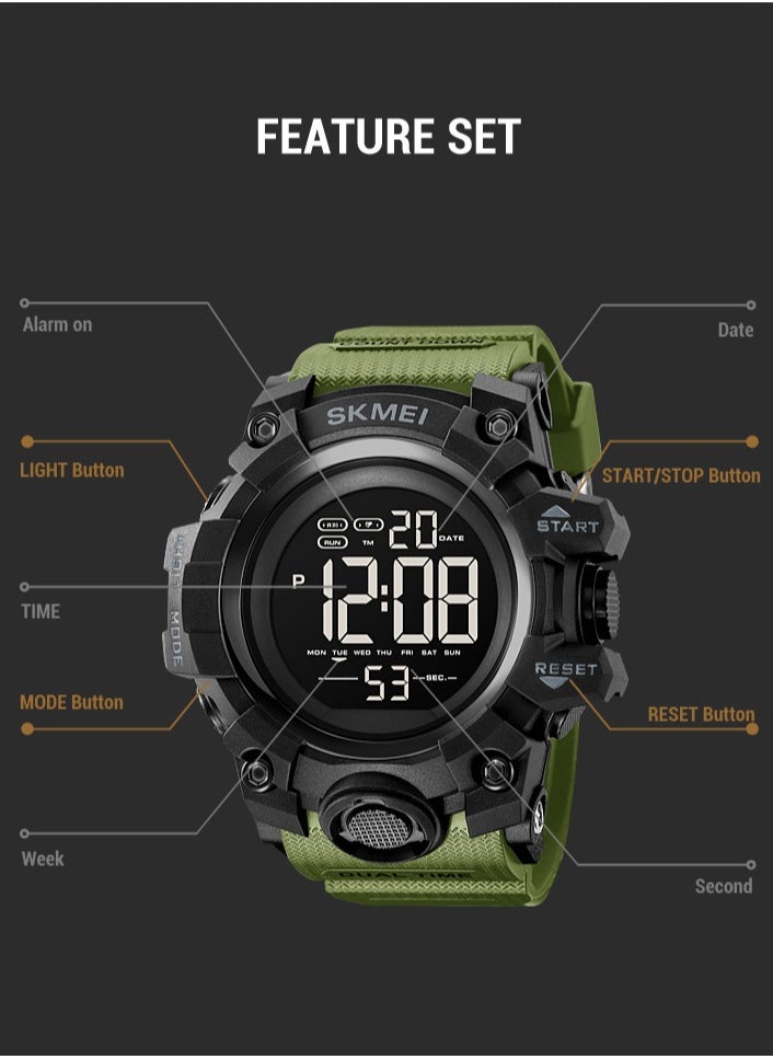 SKMEI - Watches for Men Water Resistance Digital Green 2140 - Image 1