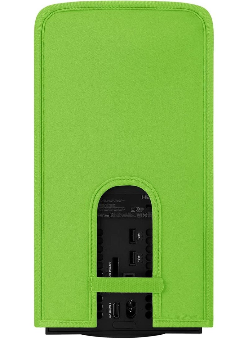 KASTWAVE Dust Cover for Xbox Series X Console, Dustproof Waterproof Anti-Scratch Fabric Easy Protective Case with Access Cable Port, Wetsuit Grade Elasticity Fabric (Green) - Image 5