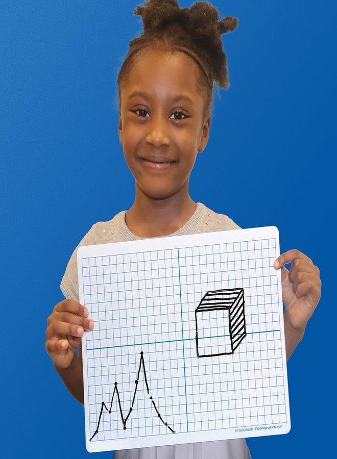 Flipside Products 9" x 12" Two-Sided XY Axis Dry Erase Learning Mat, Flexible, Education Learning, Graph, Economical - 12 Pack - Image 4