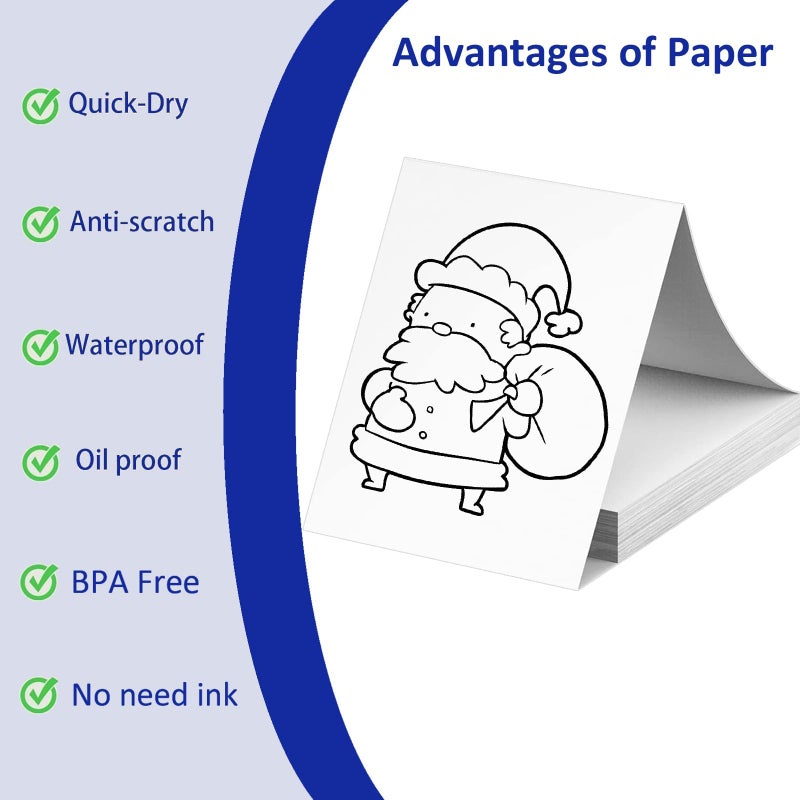 ECIFFO 100 Sheets US Letter Size Thermal Paper, 8.5 x 11 Inch Thermal Printer Paper for M08F/A40 Thermal Portable Printer, Continual Feeding Folded Printing Paper - Image 3