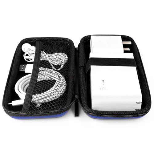 iMangoo Travel Essential Electronics Organizer Pouch Charger Case, Shockproof Dual Zipper Power Bank Cables Tech Accessories Purse, Men & Women Travel Must Have Storage Bag, 6.5x3.2x1 inch Blue - Image 5