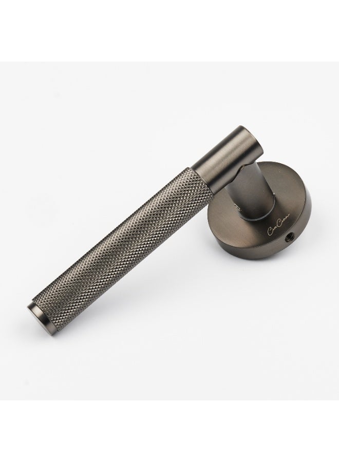 CINCINNO Levitas Premium Anti-Rust Aluminum Door Handle Pair With 28.8x15mm Cylinder Plate, Fits 58x50 Lock Body, Salt Spray Tested, 2-Year Color & 5-Year Mechanical Warranty (Gun Metal Grey)  - Image 3