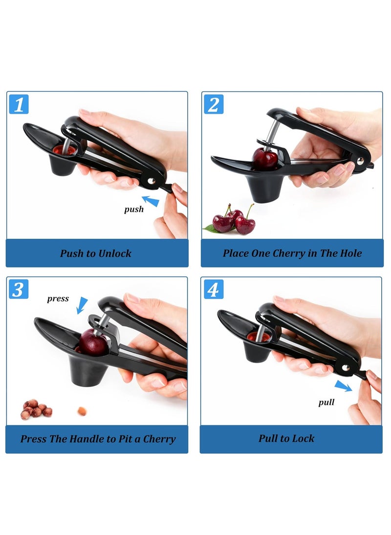 GUDOO - Cherry Pitter Tool Pit Remover Heavy-Duty Stainless Steel Olive Pitter Tool for Making Cherry Jam Black - Image 1