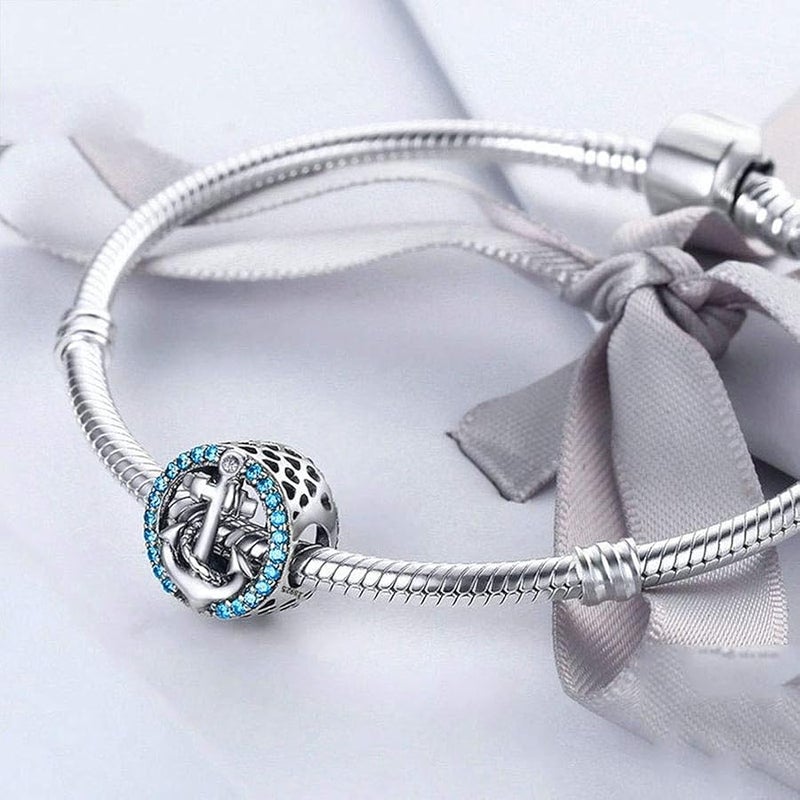 LAMOONY Sailing Boat Charm 925 Sterling Silver Anchor Charm Jelly Fish Charm Starfish Charm Ocean Charm for Pandora Charm Bracelet - Image 4