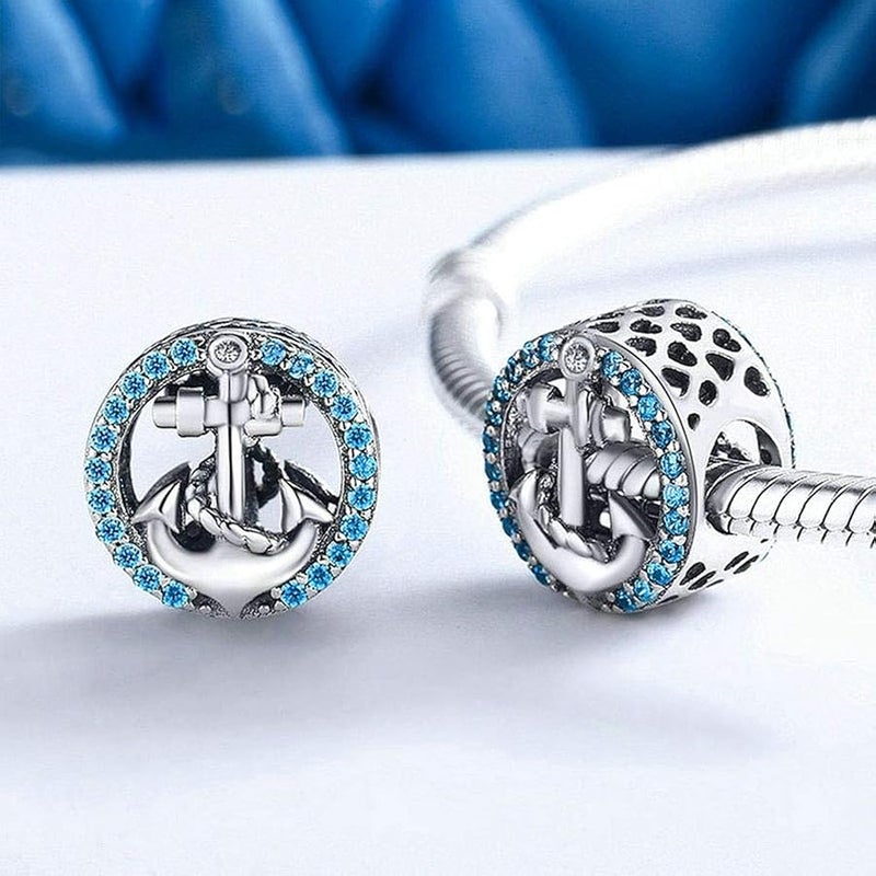 LAMOONY Sailing Boat Charm 925 Sterling Silver Anchor Charm Jelly Fish Charm Starfish Charm Ocean Charm for Pandora Charm Bracelet - Image 3