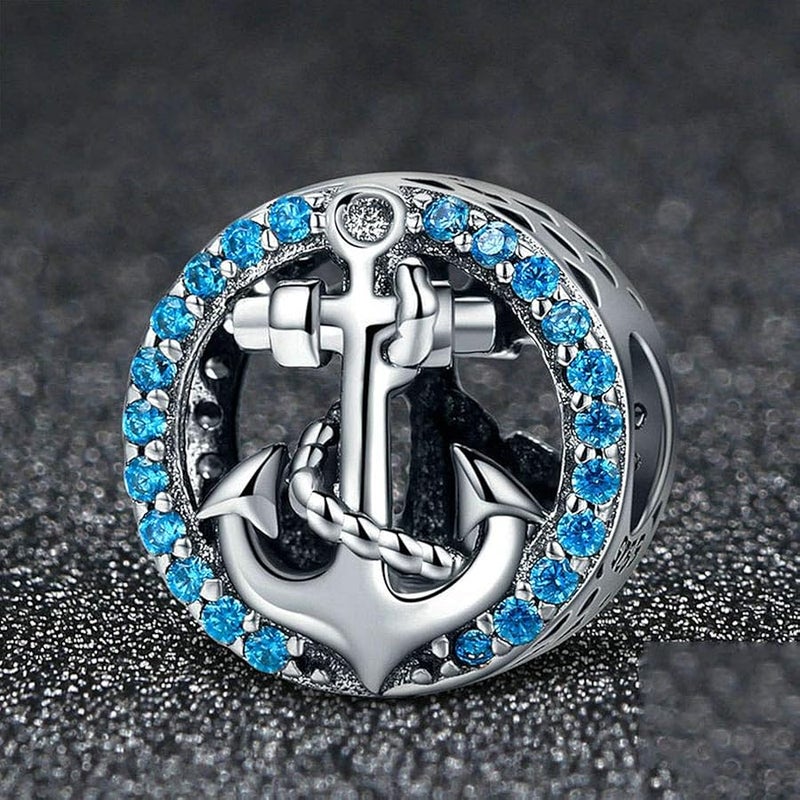 LAMOONY Sailing Boat Charm 925 Sterling Silver Anchor Charm Jelly Fish Charm Starfish Charm Ocean Charm for Pandora Charm Bracelet - Image 5