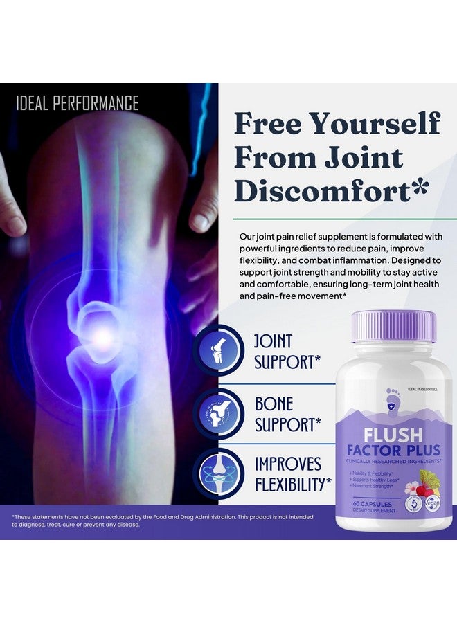 Flush Factor Plus Capsules, FlushFactor Plus Supplement Pills, Flush FactorPlus Maximum Strength, Flexibility & Healthy Legs, FlushFactorPlus Advanced Formula, Flush Factor Plus Reviews (3 Pack)