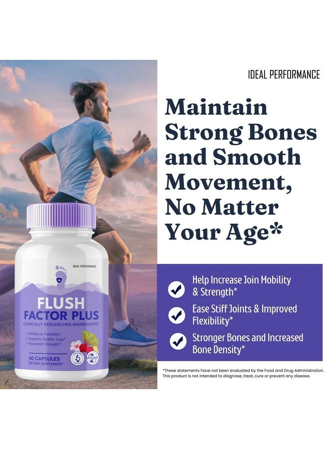 Flush Factor Plus Capsules, FlushFactor Plus Supplement Pills, Flush FactorPlus Maximum Strength, Flexibility & Healthy Legs, FlushFactorPlus Advanced Formula, Flush Factor Plus Reviews (3 Pack)