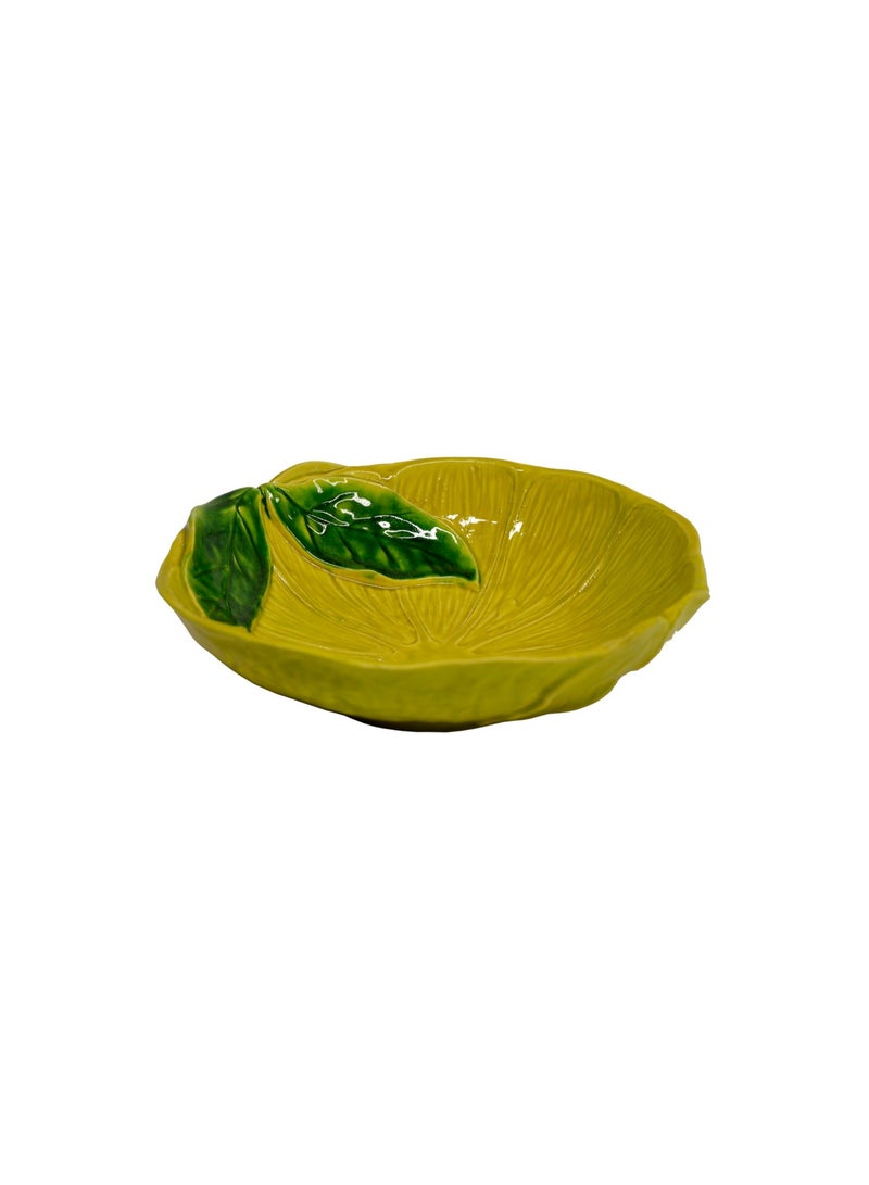 Virginia Lemon Ceramic Shallow Serving Bowl (30x8cm)