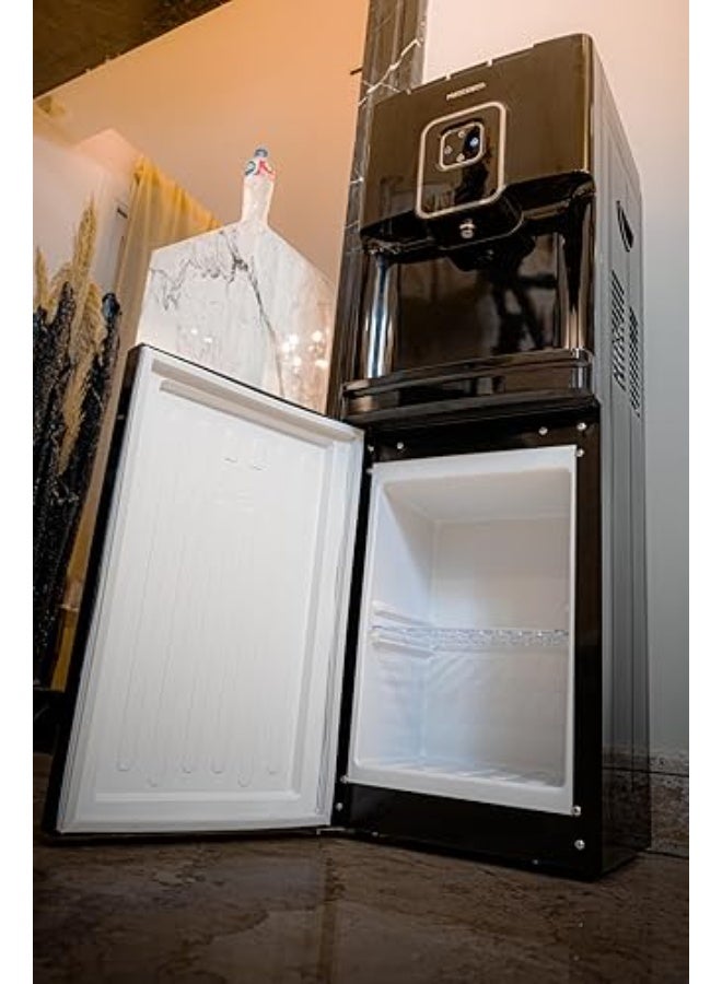 ميدياتيك مبرد مياه بتحميل علوي من ميدياتك مزود بكابينة تخزين، يوفر المياه الباردة ، العادية و الساخنة . اللون اسود MT-2533C - Image 3