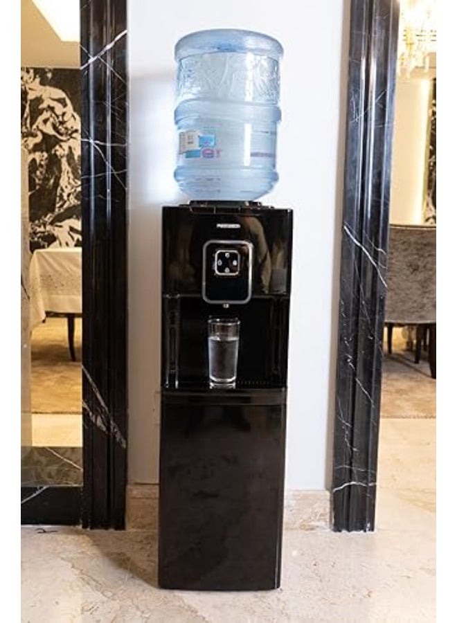 ميدياتيك مبرد مياه بتحميل علوي من ميدياتك مزود بكابينة تخزين، يوفر المياه الباردة ، العادية و الساخنة . اللون اسود MT-2533C - Image 2