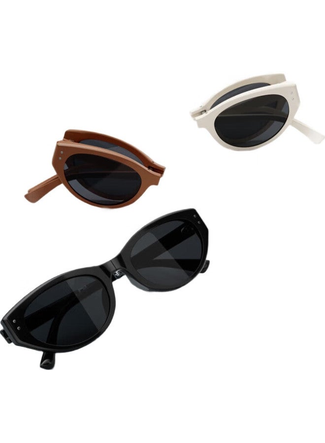 PARZIN Foldable Sunglasses, Fan Chengcheng'S Style Retro Cat-Eye Frame Driving Trendy Sunglasses 91511 - Image 3
