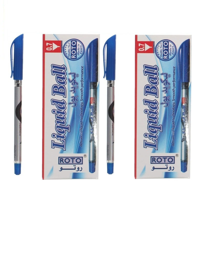 Roto liquid ball ballpoint pen, 0.7 mm blue  2*12 pcs
