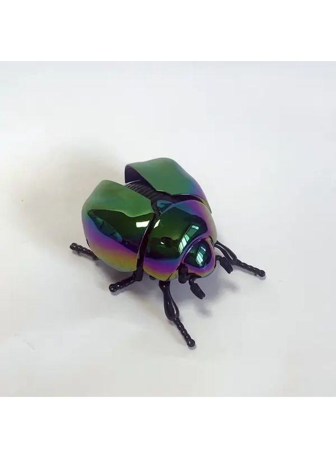 Green Beetle Mechanical Walking Insect Toy with Movable Wings Garden Decor - Image 2