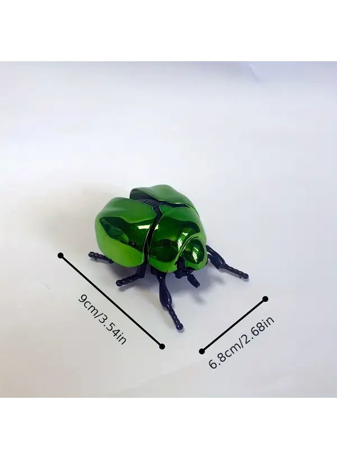 Green Beetle Mechanical Walking Insect Toy with Movable Wings Garden Decor - Image 3