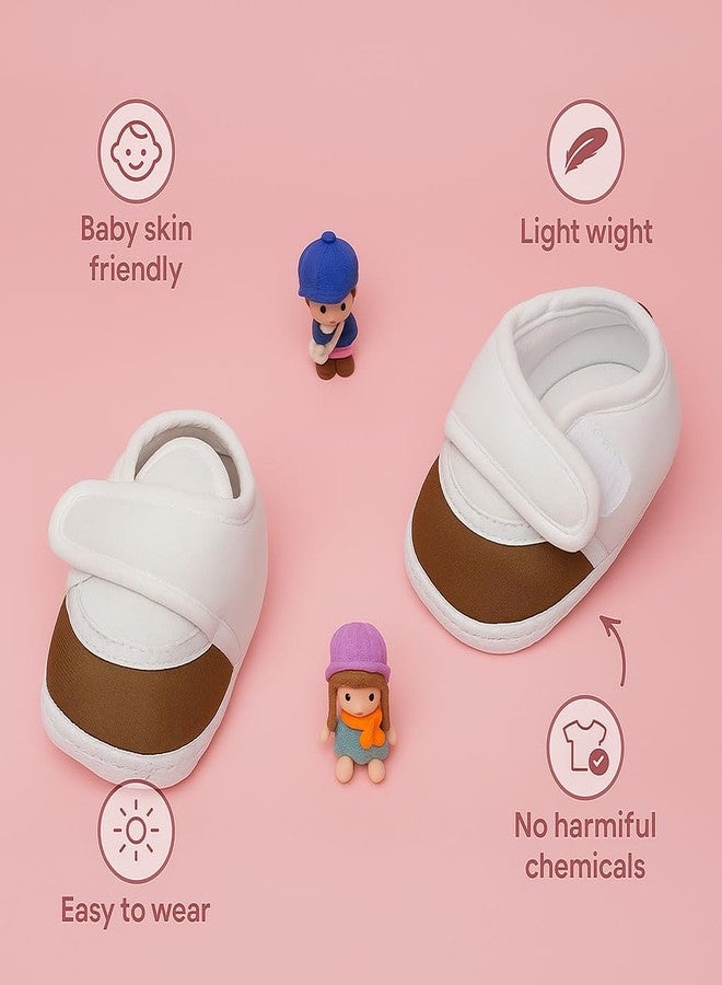 Neska Moda 6 To 12 Months Baby Boys & Baby Girls Cute Soft Cotton Pre-Walker Sports Booties (Brown)-BT4706 - Image 4