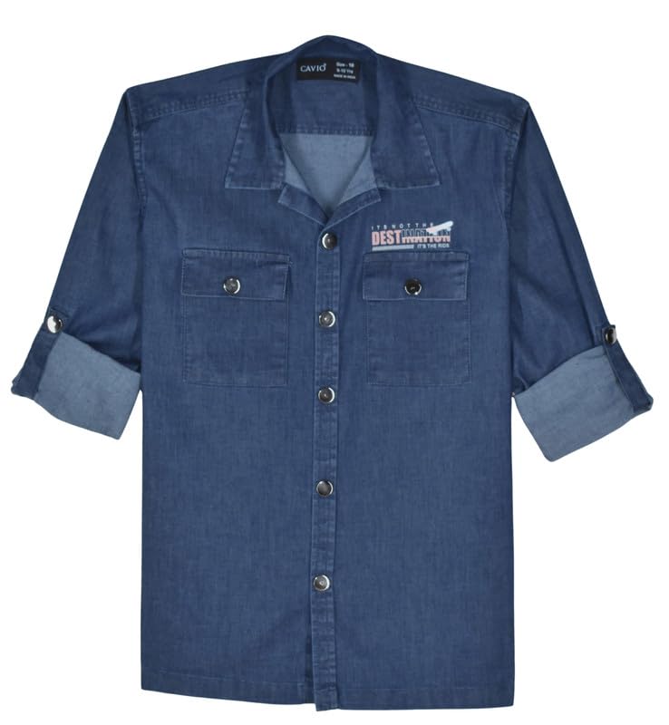 CAVIO Boys Denim Full Sleeves Shirt and T-Shirt - Image 4