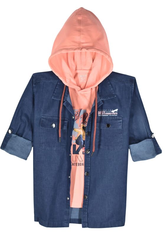 CAVIO Boys Denim Full Sleeves Shirt and T-Shirt - Image 3
