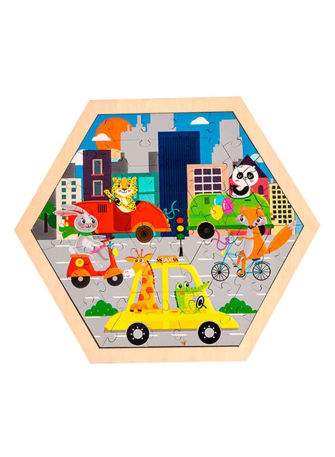 Large Piece Puzzles for Kids Children Wooden Puzzle 50 Pieces Educational Cartoon Puzzle Game Kids Toys Transportation - Image 1