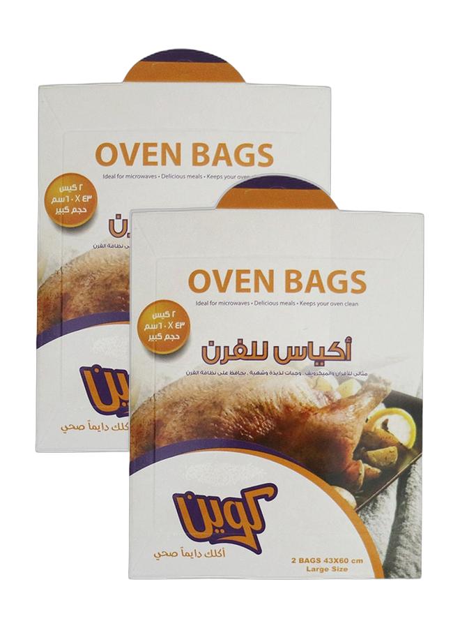 Queen Oven Large Food Bags 2-Piece Clear 43x60cm (Pack of 2) - Image 1