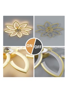 Ganeed Ganeed Gold Ceiling Fans with Light Modern Ceiling Fan Light Flush Mount LED Ceiling Fan Lighting Fixture for Kitchen Living Room  - Image 5