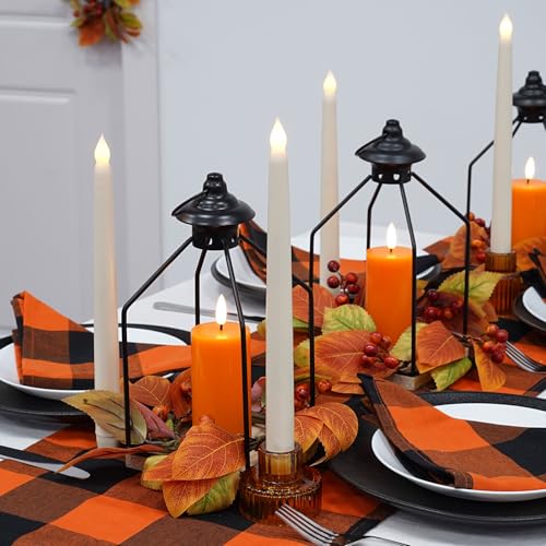 Rhytsing Ivory 10.8" Flameless Taper Candles with Timer, Battery Operated Dinner Long Candles with Remote, Smooth Wax Finish, Warm White LED, 8 Batteries Included - Set of 4 - Image 4