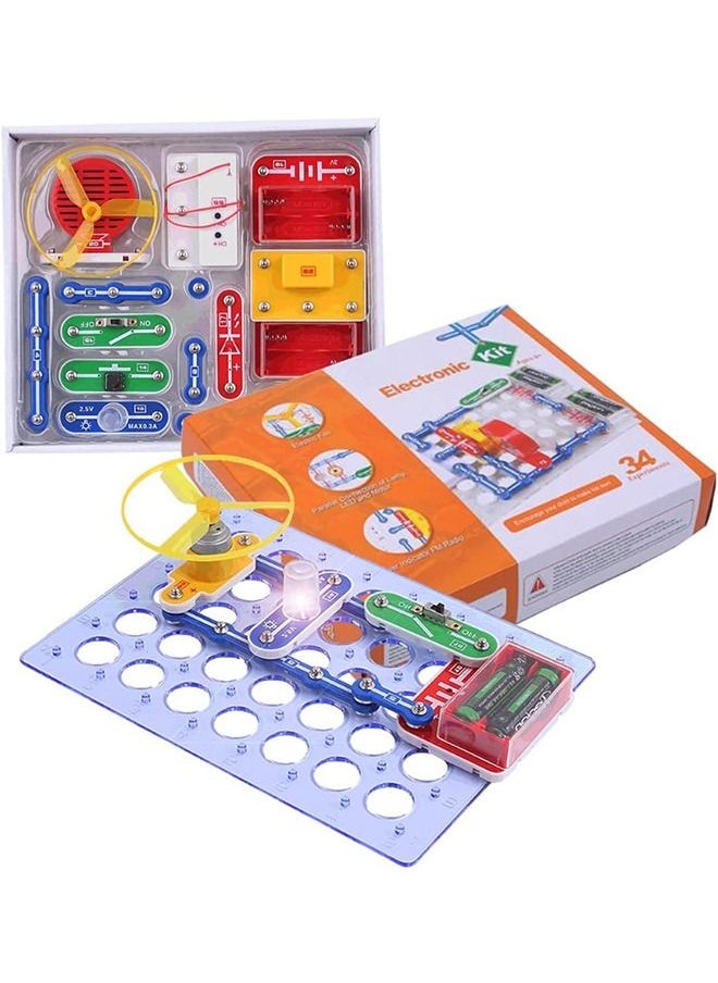 KIDSAVIA - KIDSAVIA® - STEM DIY Science Experiment Snap Circuits Electronics Exploration Kit 34 Plus Experiments STEM Educational Building Project for Kids Boys & Girls - Image 1