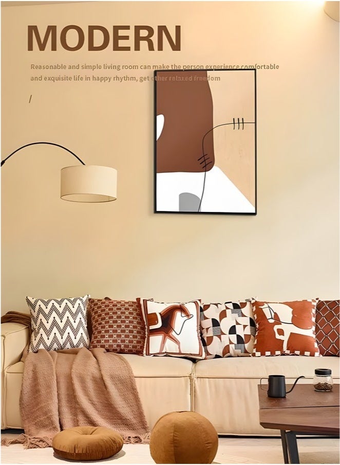 أغطية وسادة مجموعة من 4 ، رمي غطاء وسادة ، ميلارد نمط الأريكة وسادة القضية 45 سم × 45 سم ، لغرفة المعيشة أريكة سيارة الأريكة السرير وسادات 18 × 18 بوصة (نمط مزدوج الوجهين - Image 3