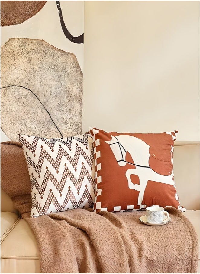 أغطية وسادة مجموعة من 4 ، رمي غطاء وسادة ، ميلارد نمط الأريكة وسادة القضية 45 سم × 45 سم ، لغرفة المعيشة أريكة سيارة الأريكة السرير وسادات 18 × 18 بوصة (نمط مزدوج الوجهين - Image 4