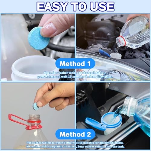 HSR Car Windshield Glass Wiper Cleaning Tablets, Car Windshield Washer Solid Tablets, Remove Glass Stains, Glass Cleaner Tablets (Pack of 30) - Image 3
