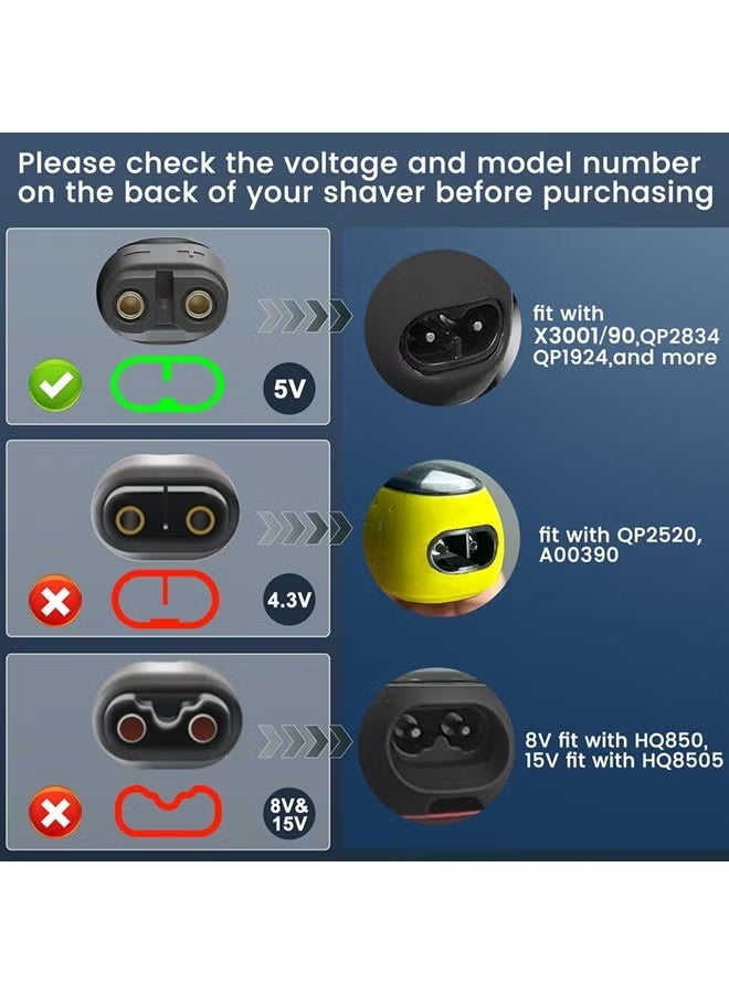 5V Charger for Philips Norelco Shaver 2400 2600, Wet & Dry Shaver Series 5000 7000 3000 Compatible with Philips Oneblade QP2724, QP2834, QP1924 USB Charging Cable - Image 4