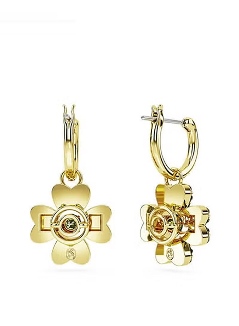 سوان Shining Green Diamond Flower Earrings - Exquisite Small Flower - Shaped Earrings - Image 3