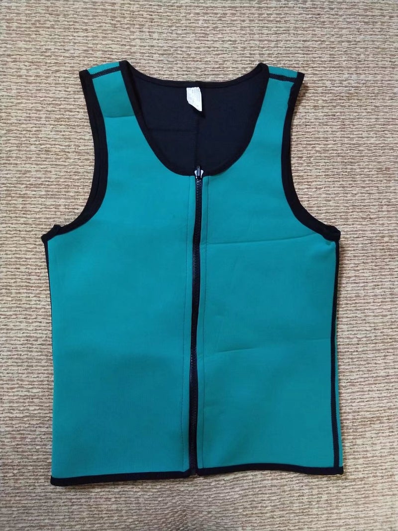 Mens Neoprene Sweat Vest Fitness Waist Trainer Black  - Image 3