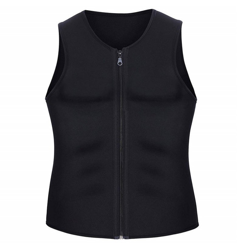 Mens Neoprene Sweat Vest Fitness Waist Trainer Black  - Image 1