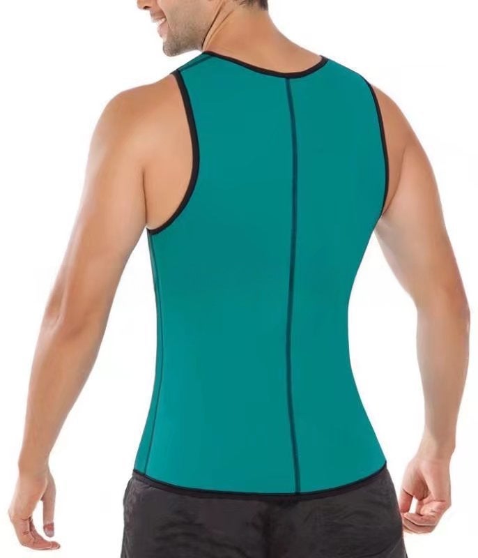 Mens Neoprene Sweat Vest Fitness Waist Trainer Black  - Image 2
