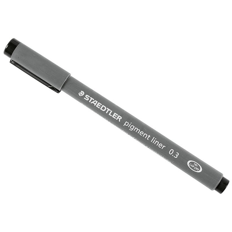 Staedtler Pigment Liner, 0.3mm, Black Ink (308-0.3) - Image 1