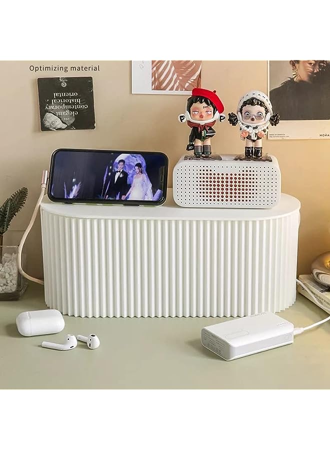 PROMASS Cable Management Box, Dustproof Large Cord Organizer Box with lid,under desk cable hider(White) - Image 4