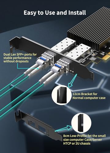 NICGIGA 10Gb Dual LAN SFP PCI-e Network Card, Intel 82599(X520-DA2) Controller, NICGIGA 10Gbps Ethernet Adapter, 2 * 10Gbe SFP Port, 10G NIC Card, Support Windows/Windows Server/Linux/VMware - Image 5