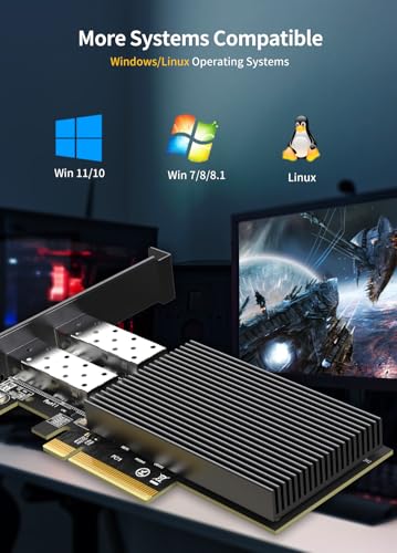 NICGIGA 10Gb Dual LAN SFP PCI-e Network Card, Intel 82599(X520-DA2) Controller, NICGIGA 10Gbps Ethernet Adapter, 2 * 10Gbe SFP Port, 10G NIC Card, Support Windows/Windows Server/Linux/VMware - Image 4