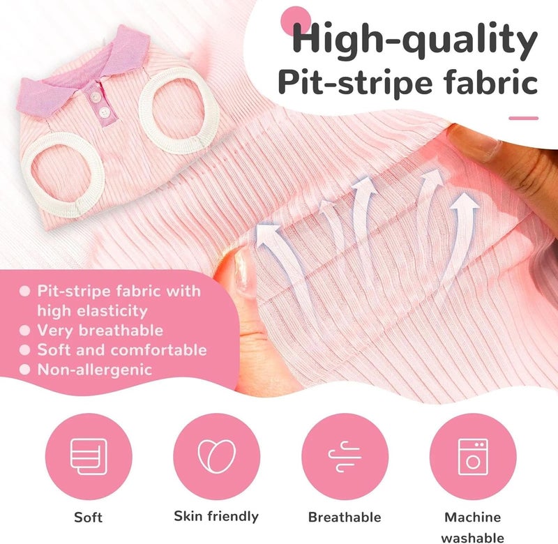 KASTWAVE Budget global standard quality Dog Tshirts for Small Dogs Pink Polo Shirt Stretchy Dog T Shirt Breathable Pet Cooling Vest Sweatshirts Girl Boy Puppy Dachshund French Bulldog Frenchie Chihuahua Pet Clothes (Pink - M) Multi-use upgraded craftsmanship - Image 5