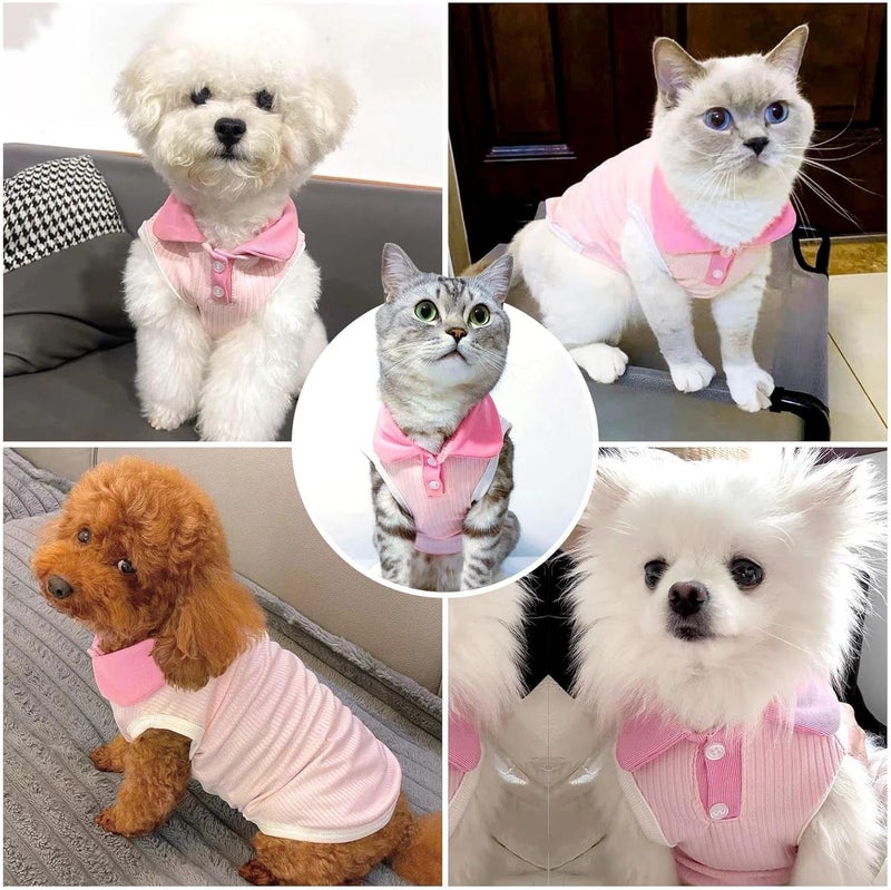 KASTWAVE Budget global standard quality Dog Tshirts for Small Dogs Pink Polo Shirt Stretchy Dog T Shirt Breathable Pet Cooling Vest Sweatshirts Girl Boy Puppy Dachshund French Bulldog Frenchie Chihuahua Pet Clothes (Pink - M) Multi-use upgraded craftsmanship - Image 4