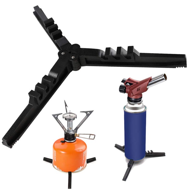 Caudblor Folding Universal Fuel Can Canister Stand, Caudblor Tripod Stabilizer for Camping Stoves, Upgrade Compact Butane Gas Tank Bracket, Plastic Cylinder Cartridge Holder, Footrest for Outdoor Hiking Stove - Image 1