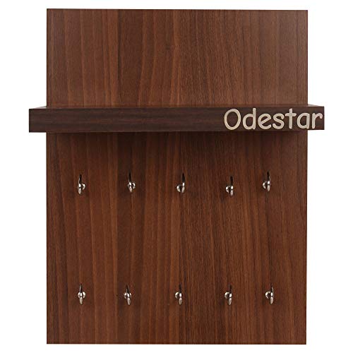 Odestar Large Floor Standing Key Holder-Wenge Hanging Shelves (Brown), Wood - Image 4