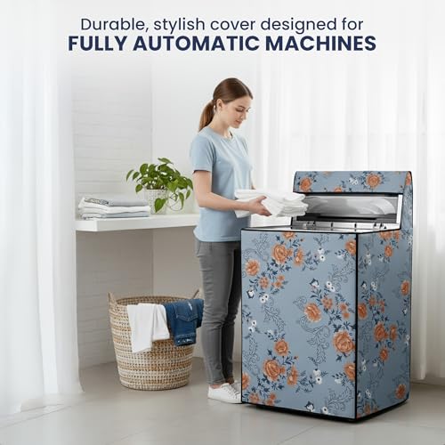 Robustt Top Load Fully Automatic Washing Machine Cover for 6 kg, 6.5 kg, 7kg & 7.5 kg (Printed) | Waterproof & Dustproof Polyester Fabric with Zipper | Protection Cover | 59 x 59 x 86 cm - Image 3