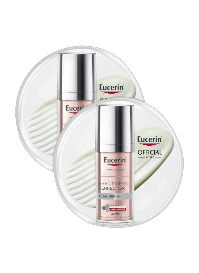 Eucerin Dual Action Pigment Serum Set – Even Pigment Perfector Dual Face Serum 30ml x2 – Deep Spot Reduction & Skin Tone Evening for All Skin Types  - Image 1