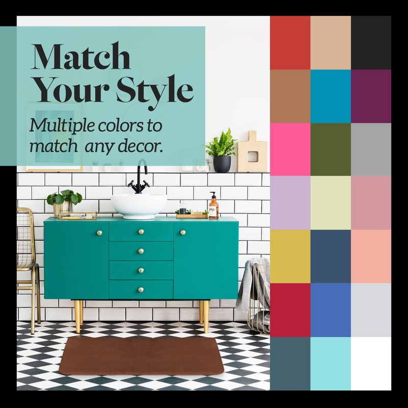 Genteele Memory Foam Bath Mat Non Slip Absorbent Super Cozy Velvet Bathroom Rug Carpet (17 inches X 24 inches, Brown) - Image 2