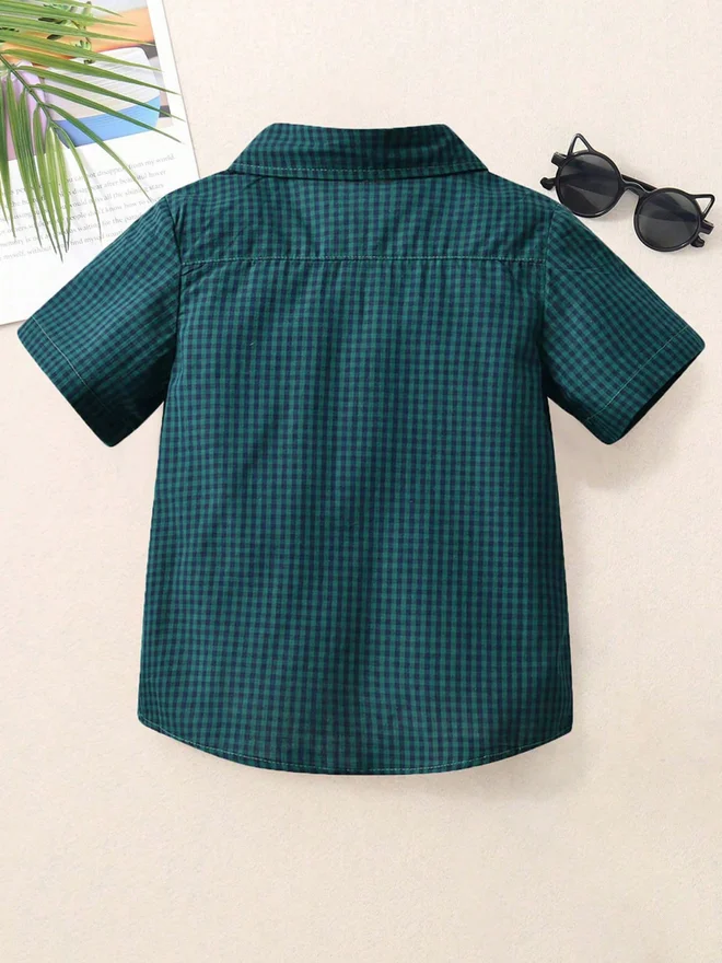 Take Two Green Checked Short Sleeve Shirt