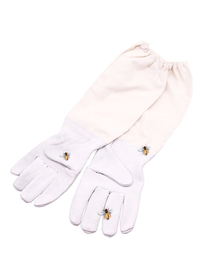 NIBEMINENT Anti-Smash Beekeeping Gloves White XXL - Image 1