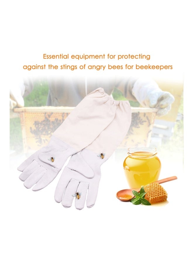 NIBEMINENT Anti-Smash Beekeeping Gloves White XXL - Image 3